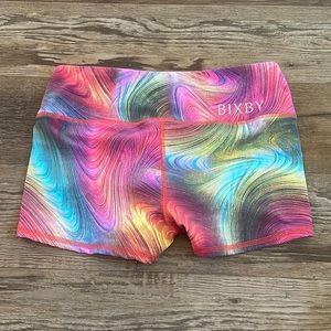 Bixby Clothing Co. rainbow swirl athletic shorts M